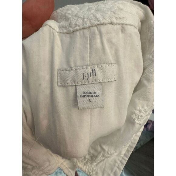 J Jill Eyelet Embroidered Cinch Waist Jacket Size Large - Picture 7 of 7